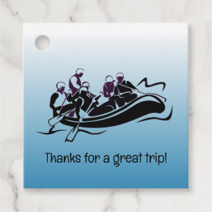 White Water River Rafting Design Favour Tags