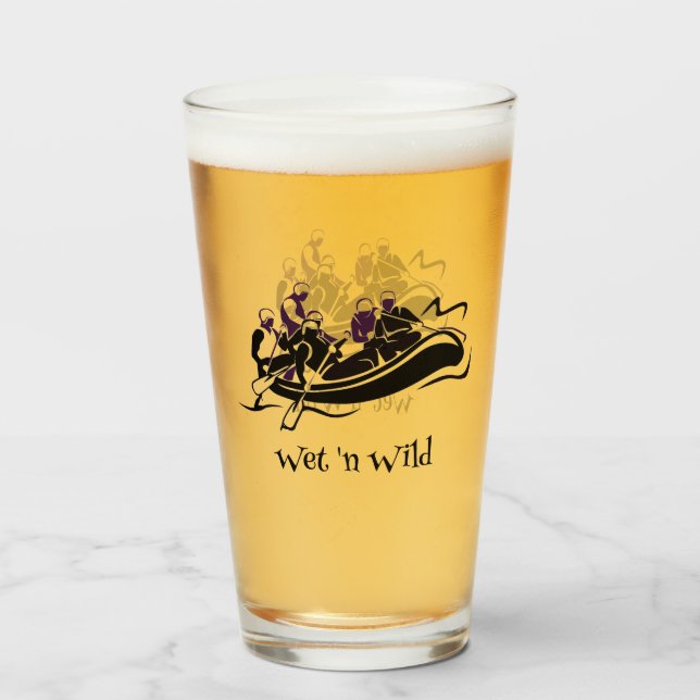White Water River Rafting Design Glass (Front Filled)