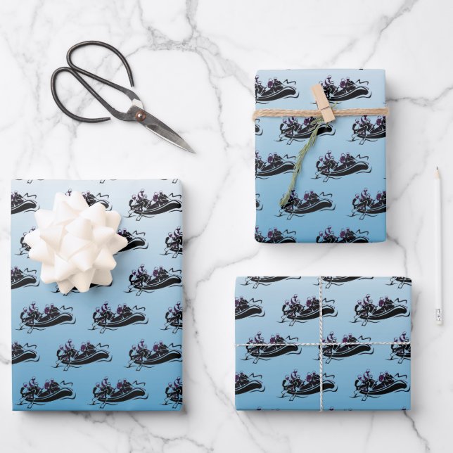 White Water River Rafting Wrapping Paper Sheet (Front)