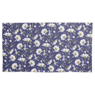 White Watercolor Flowers Pillowcase