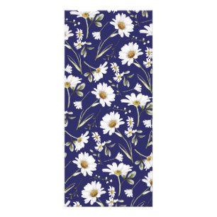 White Watercolor Flowers Rack Card