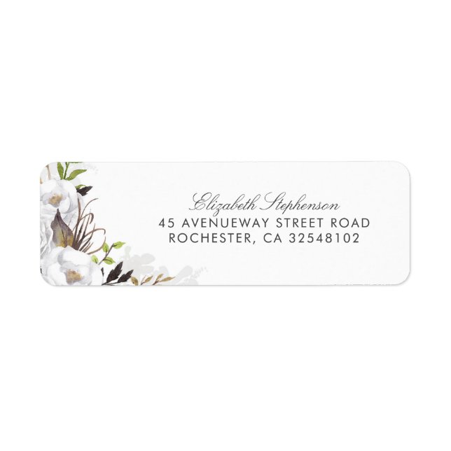 White Watercolor Flowers Romantic Wedding (Front)