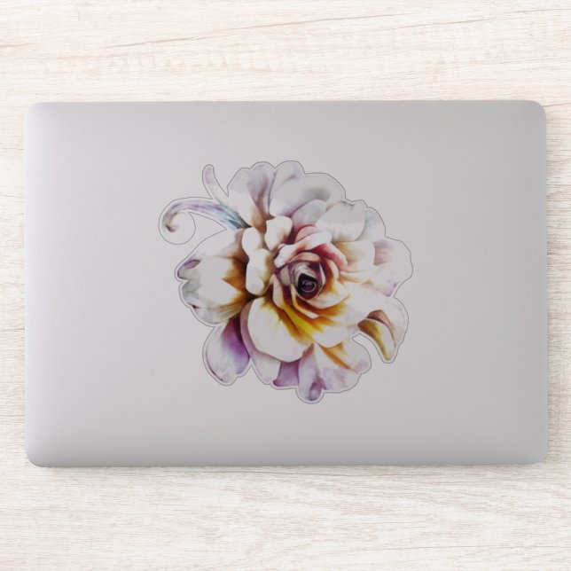 White Watercolor Rose Flower (Computer)