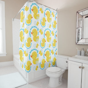 White Watercolor Rubber Duck You're the One Shower Shower Curtain