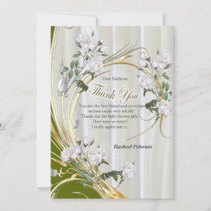 White Watercolour Roses painted on Champagne  Silk