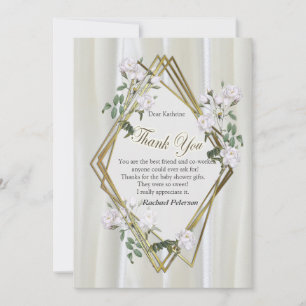 White Watercolour Roses painted on Champagne  Silk