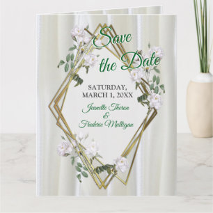 White Watercolour Roses painted on champagne Silk Card