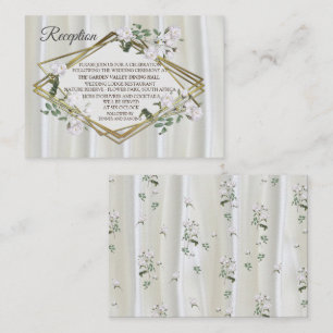 White Watercolour Roses painted on Champagne Silk Enclosure Card