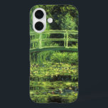 White Waterlilies by Claude Monet, Vintage Art iPhone 16 Case<br><div class="desc">White Waterlilies (1899) by Claude Monet is a vintage impressionist fine art floral nature painting. It is one of many variations of the water lilies and Japanese footbridge paintings that Monet painted in his spring season flower garden in Giverny, France. A pedestrian bridge over a pond in green tones. About...</div>
