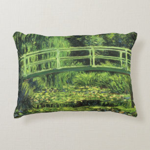 White Waterlilies by Claude Monet, Vintage Art Decorative Cushion