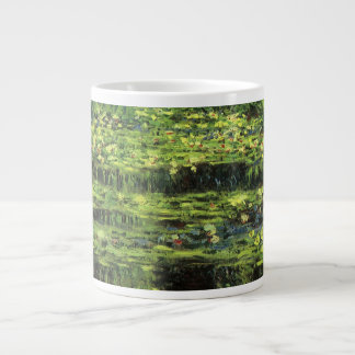 White Waterlilies by Claude Monet, Vintage Art Large Coffee Mug