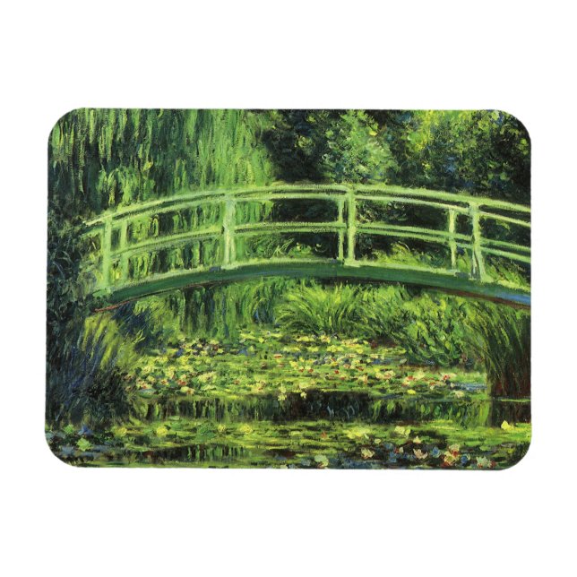 White Waterlilies by Claude Monet, Vintage Art Magnet (Horizontal)