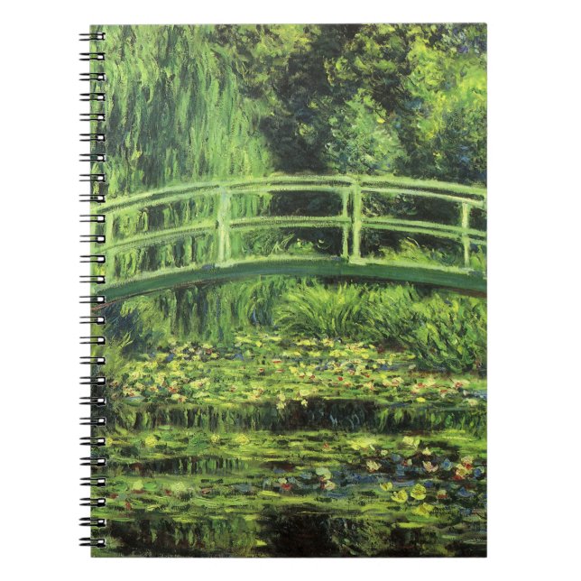 White Waterlilies by Claude Monet, Vintage Art Notebook (Front)