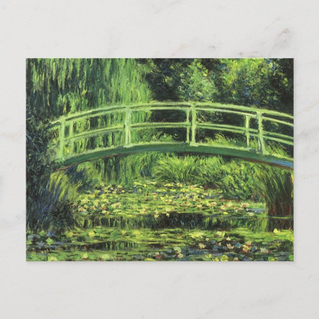 White Waterlilies by Claude Monet, Vintage Art Postcard (Front)