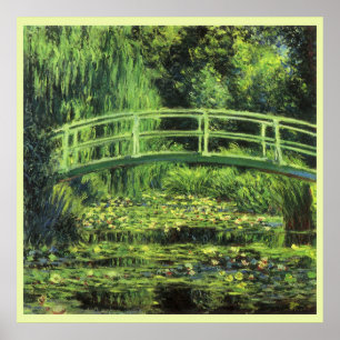 White Waterlilies by Claude Monet, Vintage Art Poster