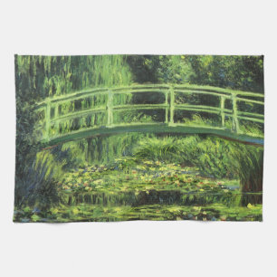 White Waterlilies by Claude Monet, Vintage Art Tea Towel