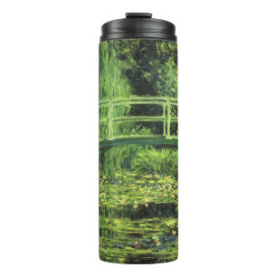 White Waterlilies by Claude Monet, Vintage Art Thermal Tumbler