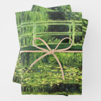 White Waterlilies by Claude Monet, Vintage Art Wrapping Paper Sheet