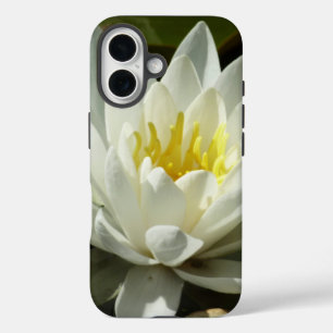 White Waterlily and Bud Floral iPhone 16 Case