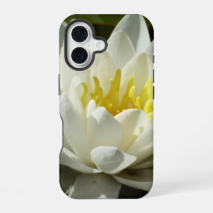White Waterlily and Bud Floral iPhone 16 Case