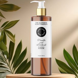 White waterproof cosmetics bottle label with logo