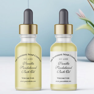 White Waterproof Dropper Bottle Label 1.5" x 3"