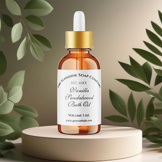 White Waterproof Dropper Bottle Label 1.5" x 3" (Creator Uploaded)