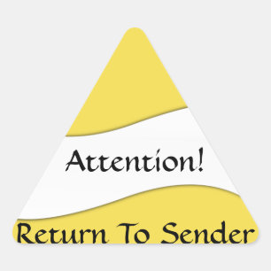 White Wave Return To Sender Triangle Sticker