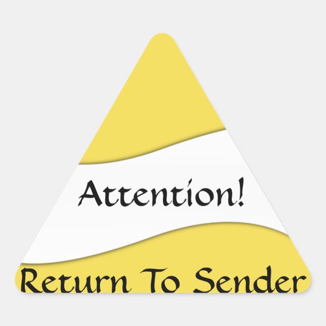 White Wave | Return To Sender Triangle Sticker (Front)