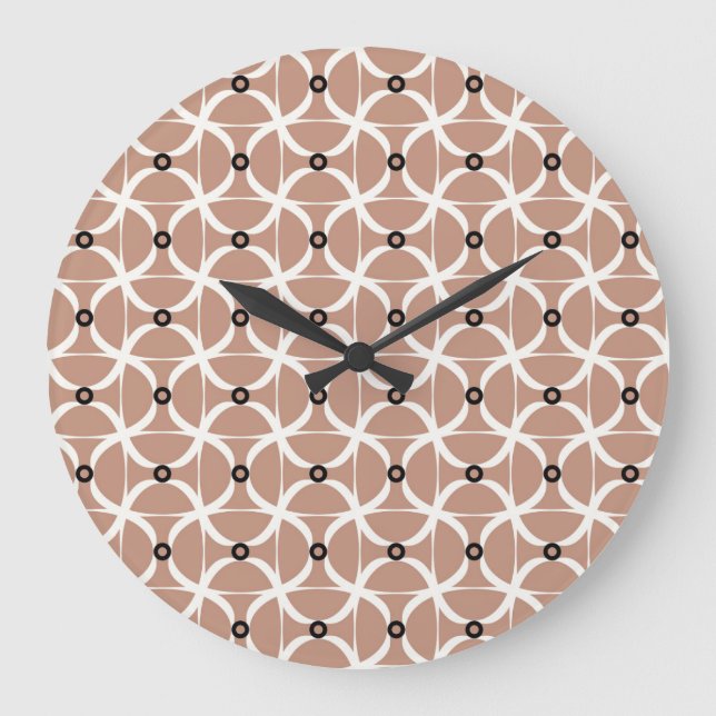 White wavy lines: abstract seamless pattern large clock (Front)