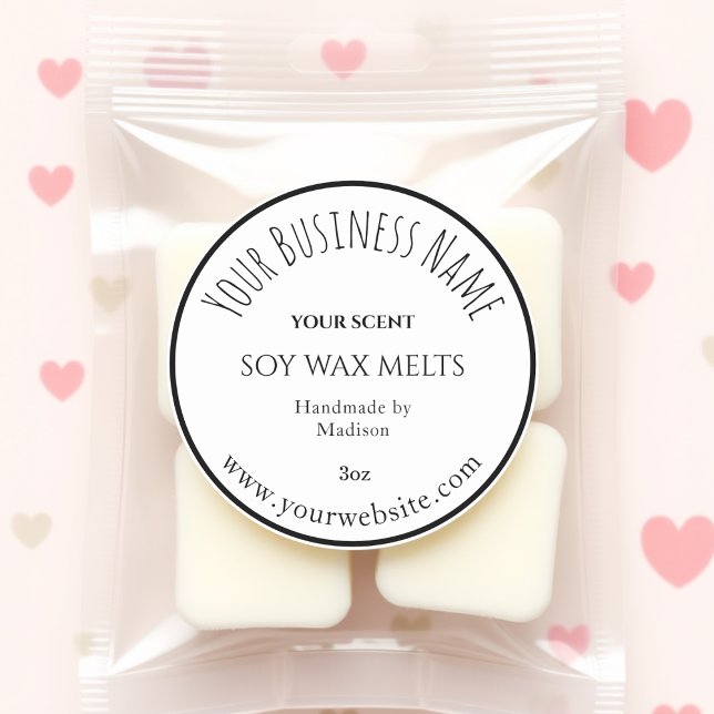 White | Wax Melt Business Product Label Sticker (Creator Uploaded)