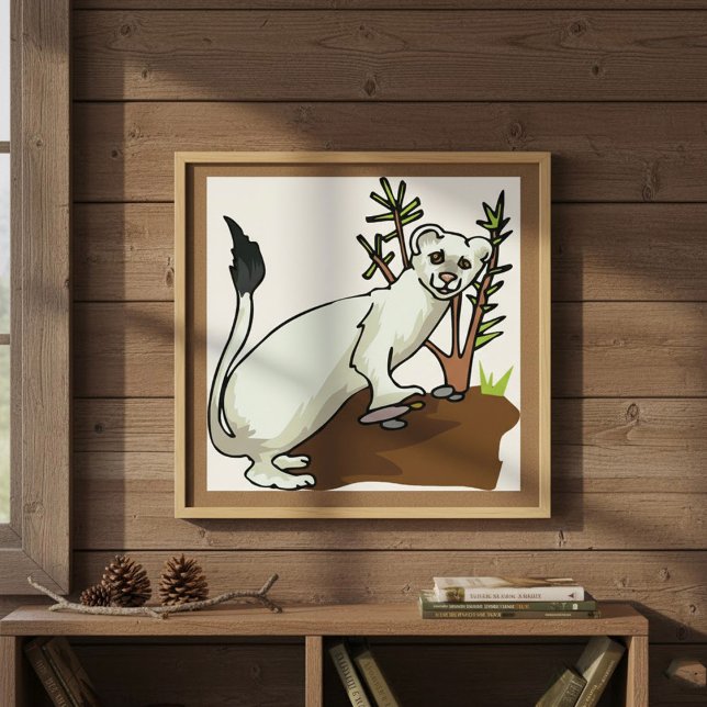 White Weasel Ermine Winter Stoat Wildlife Poster (Creator Uploaded)