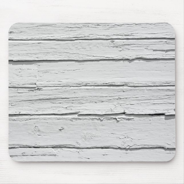 White Weathered Wood Mouse Mat (Front)