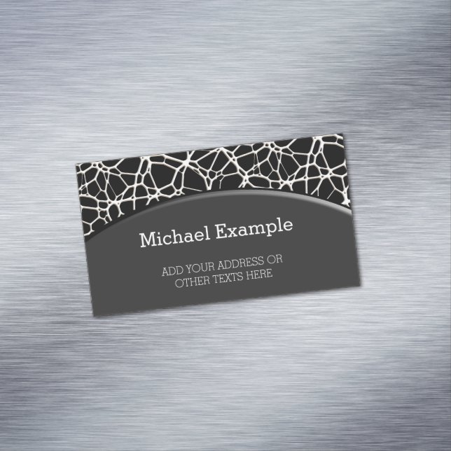 White Web Texture + your bachgr. & ideas Magnetic Business Card (In Situ)