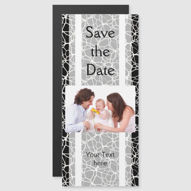 White Web Texture + your bachgr. & ideas Magnetic Invitation (Front/Back)