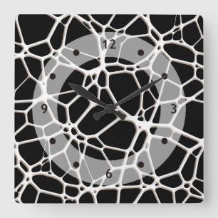 White Web Texture + your bachgr. & ideas Square Wall Clock