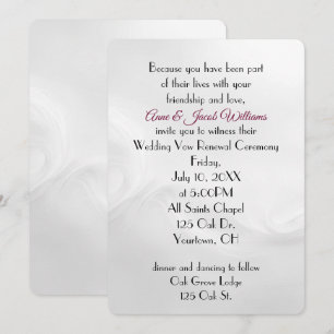 White Wedding Abstract Vow Renewal Invitation