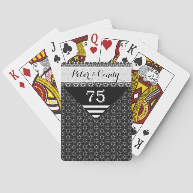 White Wedding Anniversary Patterned Playing Cards (Back)