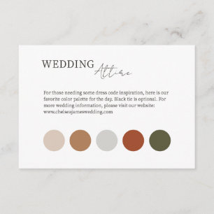 White Wedding Attire Dress Code Enclosure Card