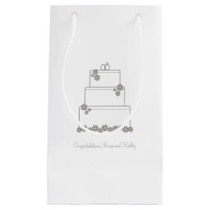 White Wedding Cake Gift Bag