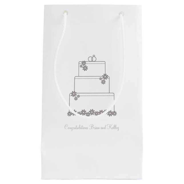 White Wedding Cake Gift Bag (Front)