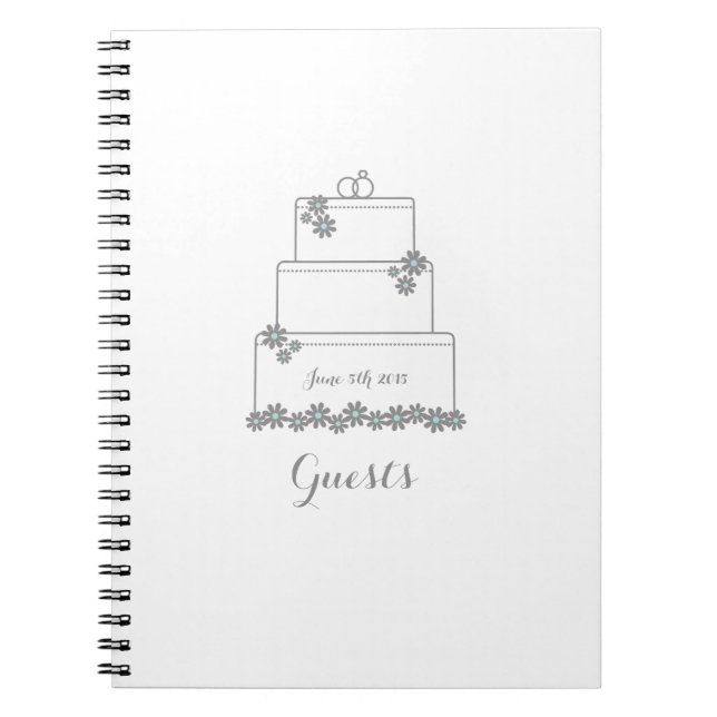 White Wedding Cake Guest Book (Front)