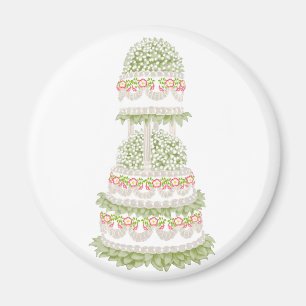 White Wedding Cake Magnet