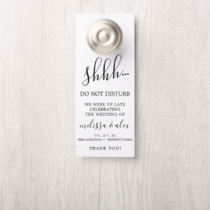 White Wedding Door Suspension - Do Not Disturb Door Hanger