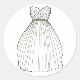 White Wedding Dress Bride Bridal Gown Stickers