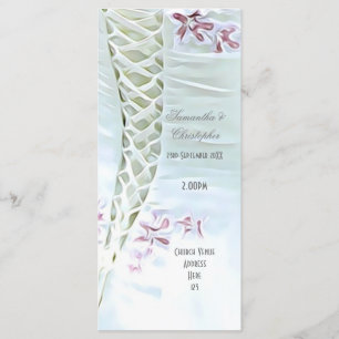 White wedding dress church wedding program programme