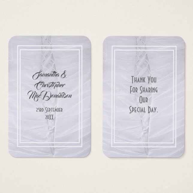 White wedding dress thank you tag (Front & Back)