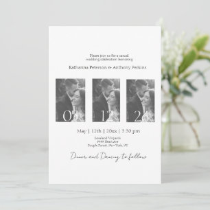 White Wedding Elegant Typography Photo Collage Invitation