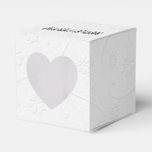 White Wedding Embossed Flowers Favour Box
