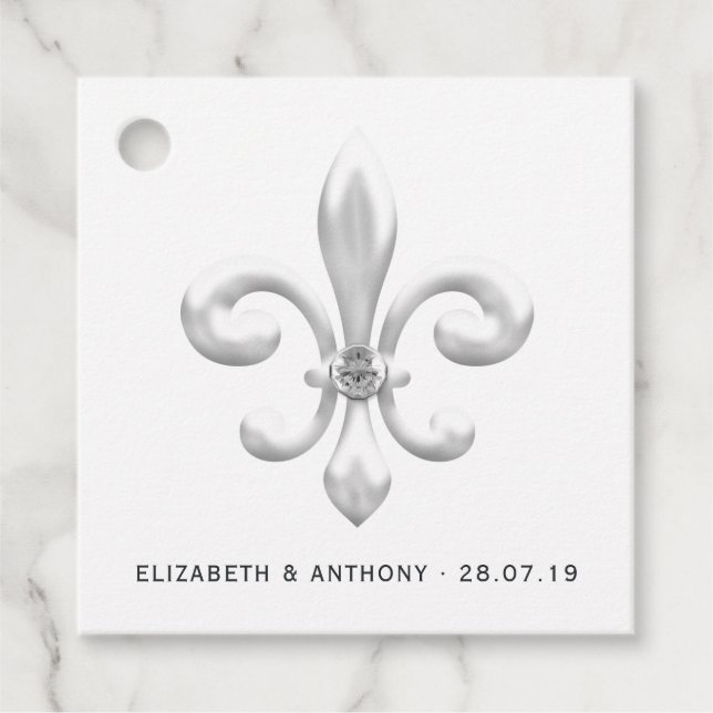 White Wedding Favour Tags (Front)